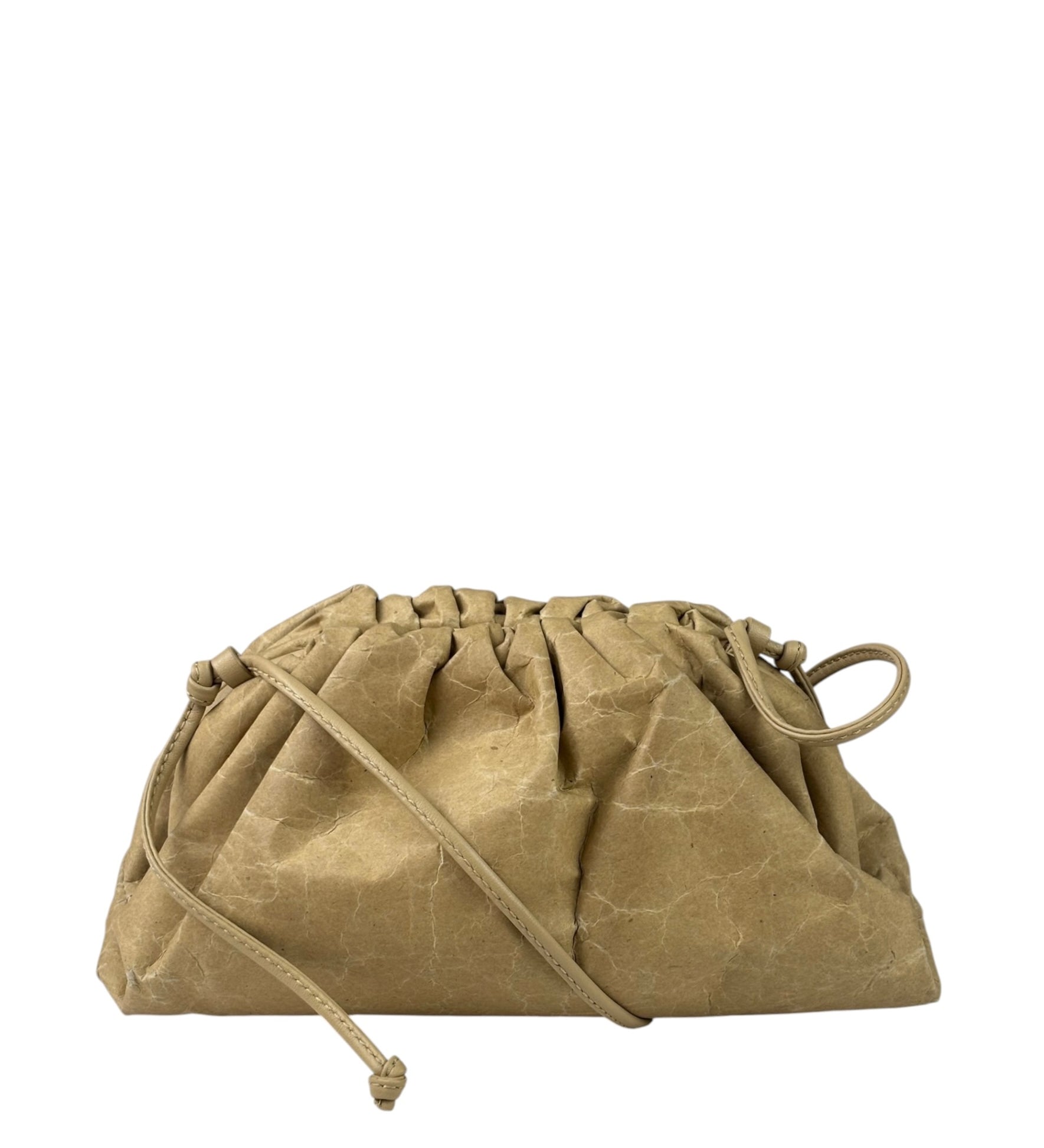 Bottega Veneta Beige Leather Kraft Paper Mini Pouch