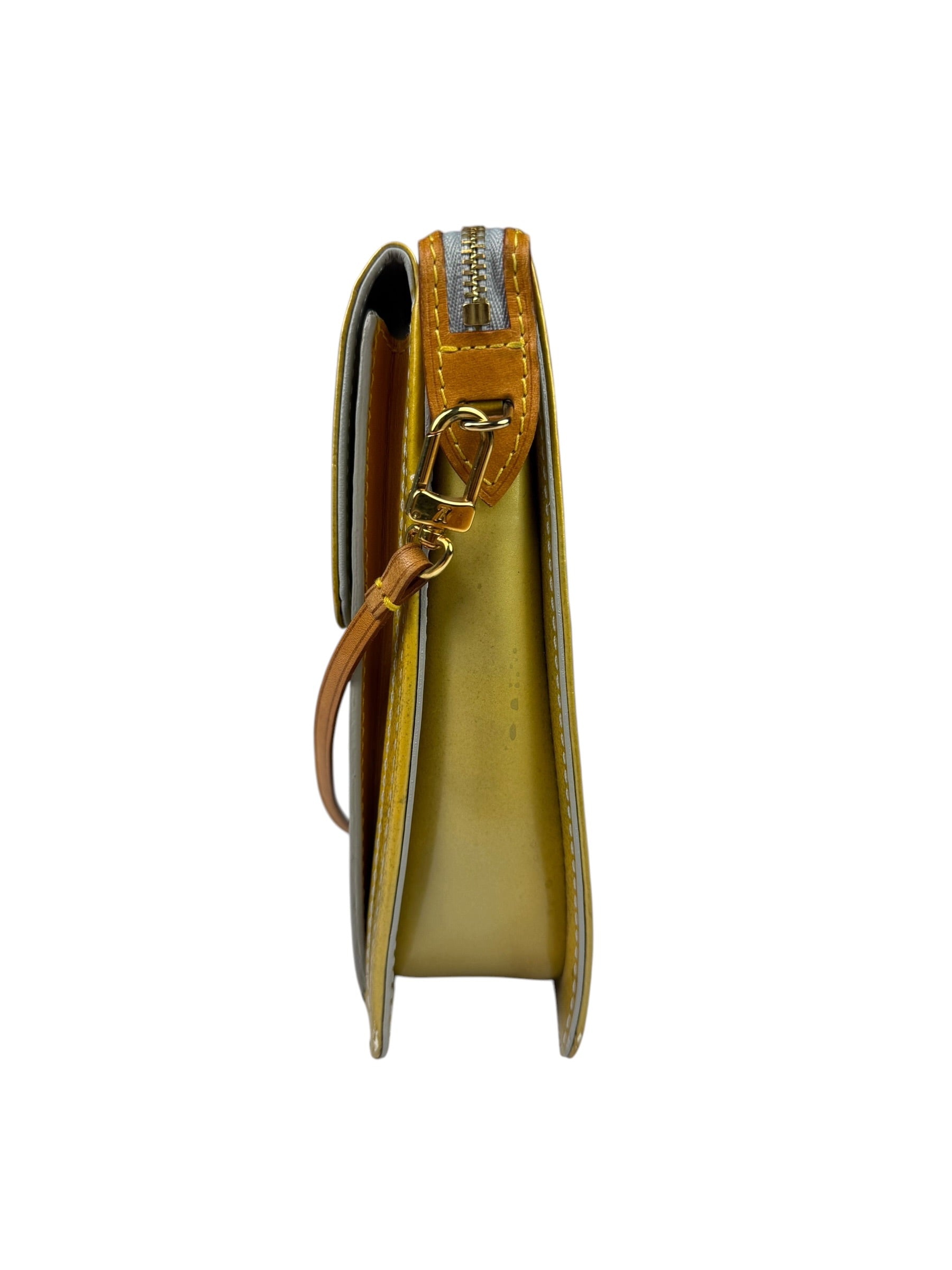Louis Vuitton Yellow Patent Leather Vernis Mott Accessory Pouch