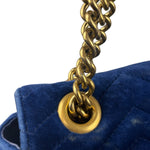 Gucci GG Blue Velvet Marmont Chain Shoulder Bag