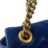 Gucci GG Blue Velvet Marmont Chain Shoulder Bag
