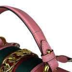 Gucci Sylvie Pink Mini Satin Embellished 2Way Handbag