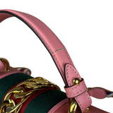 Gucci Sylvie Pink Mini Satin Embellished 2Way Handbag