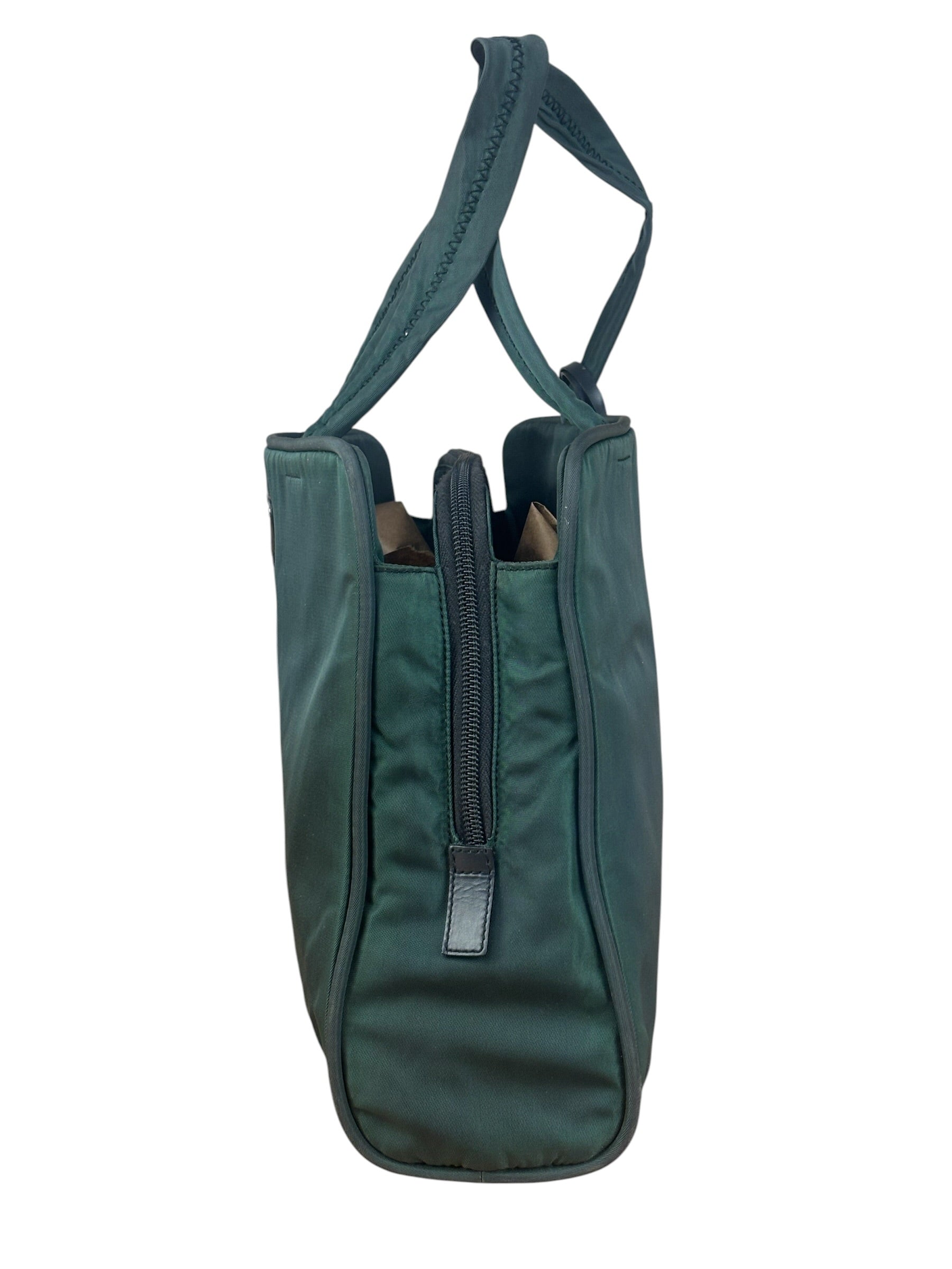 Prada Green Tessuto Cloth Hand Bag