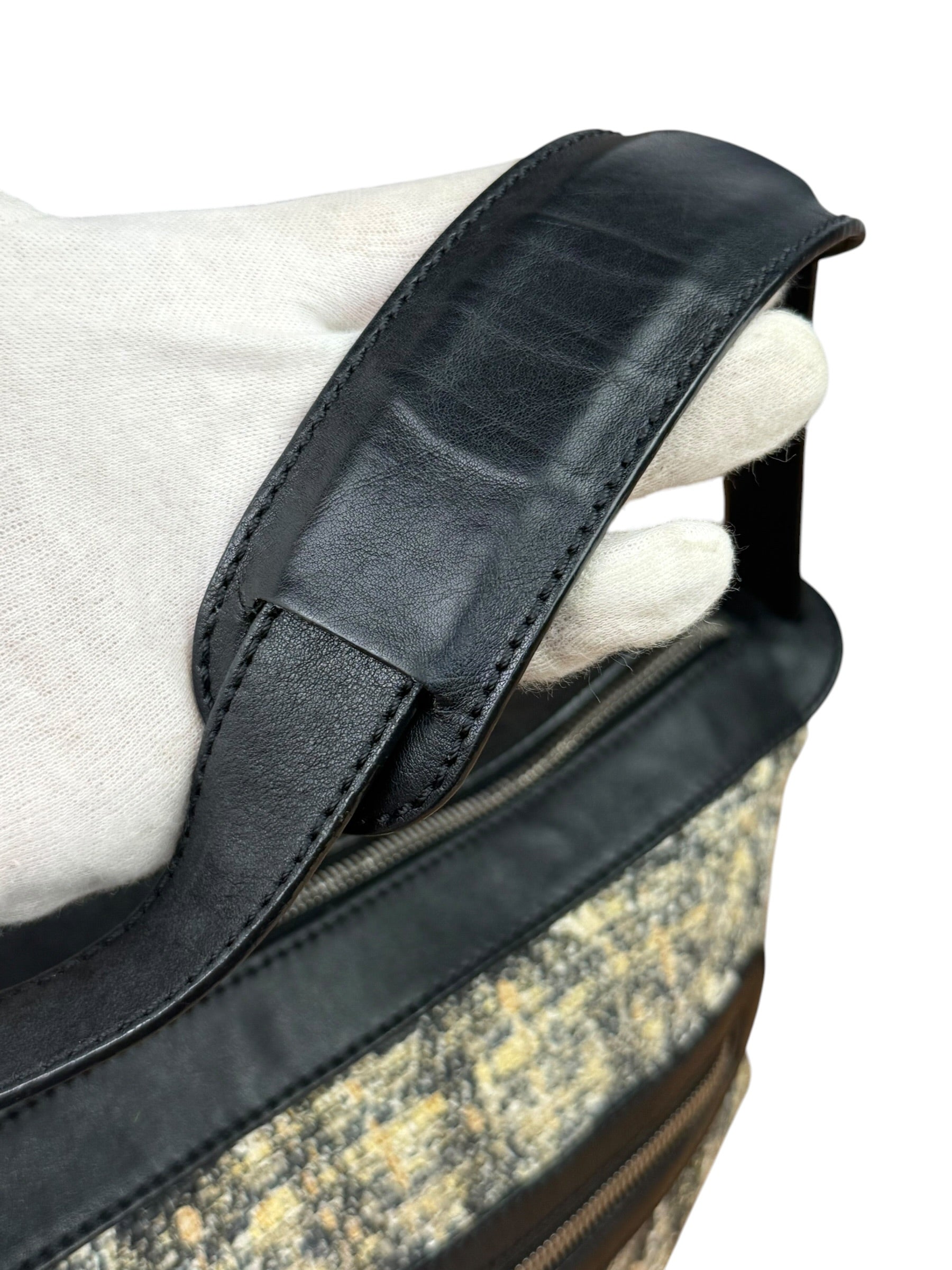Chanel Black/Beige Tweed Clover Hobo Shoulder Bag '05-'06