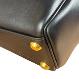 Balenciaga Black Leather Mini Bel Air Carry All Two-Way Bag