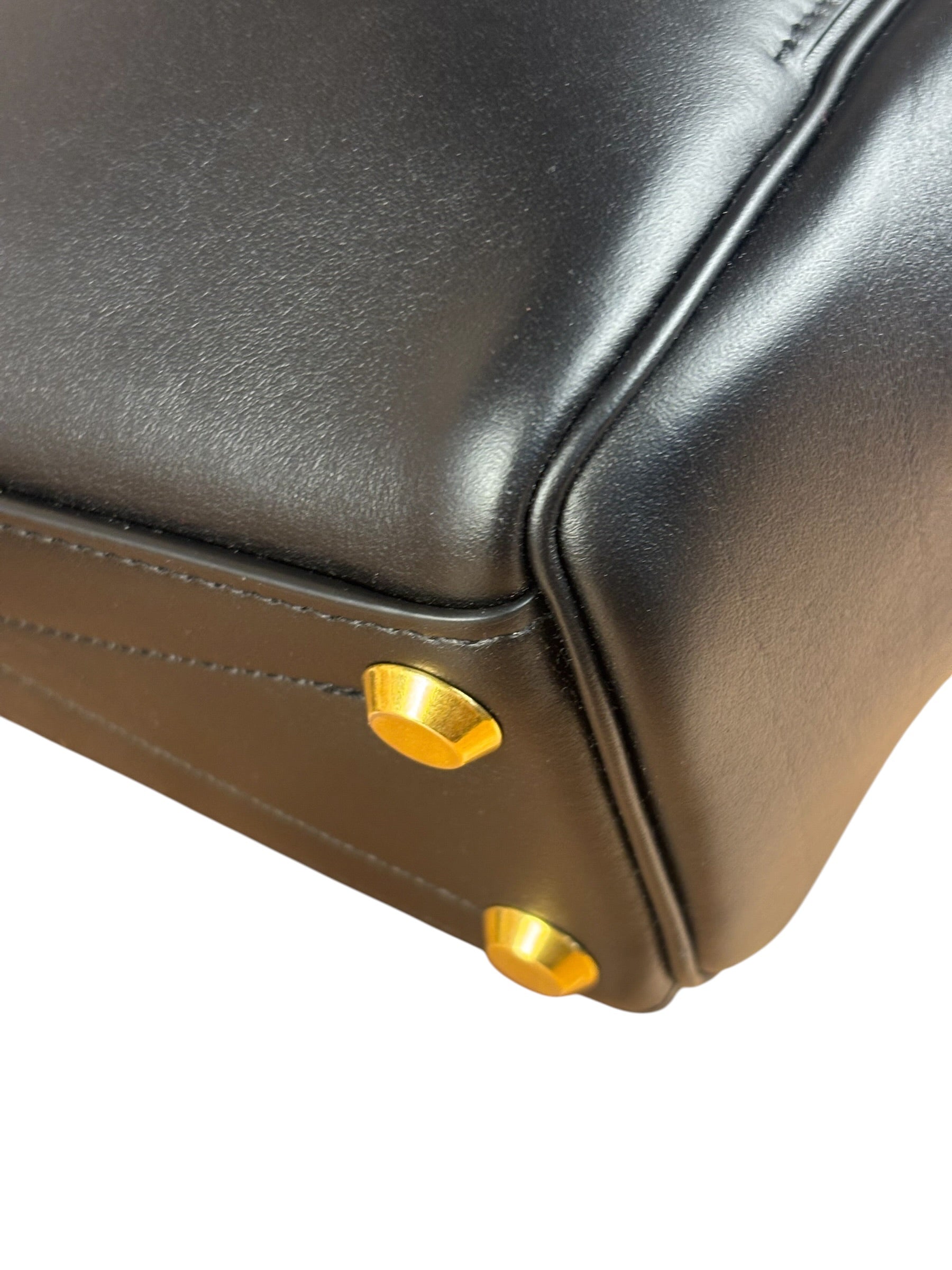 Balenciaga Black Leather Mini Bel Air Carry All Two-Way Bag