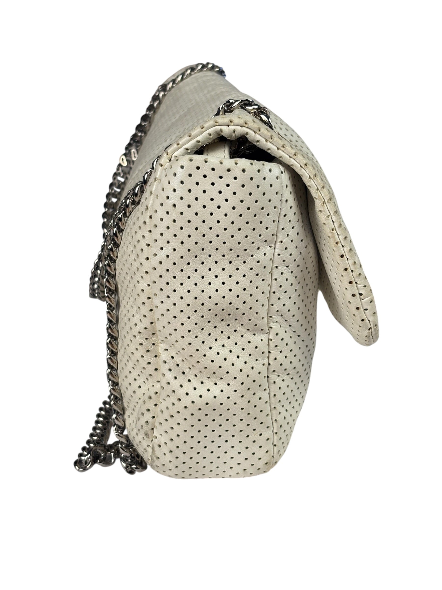 Chanel Ivory Perforated Drill Two-Tone Mademoiselle Flap Bag 2006
