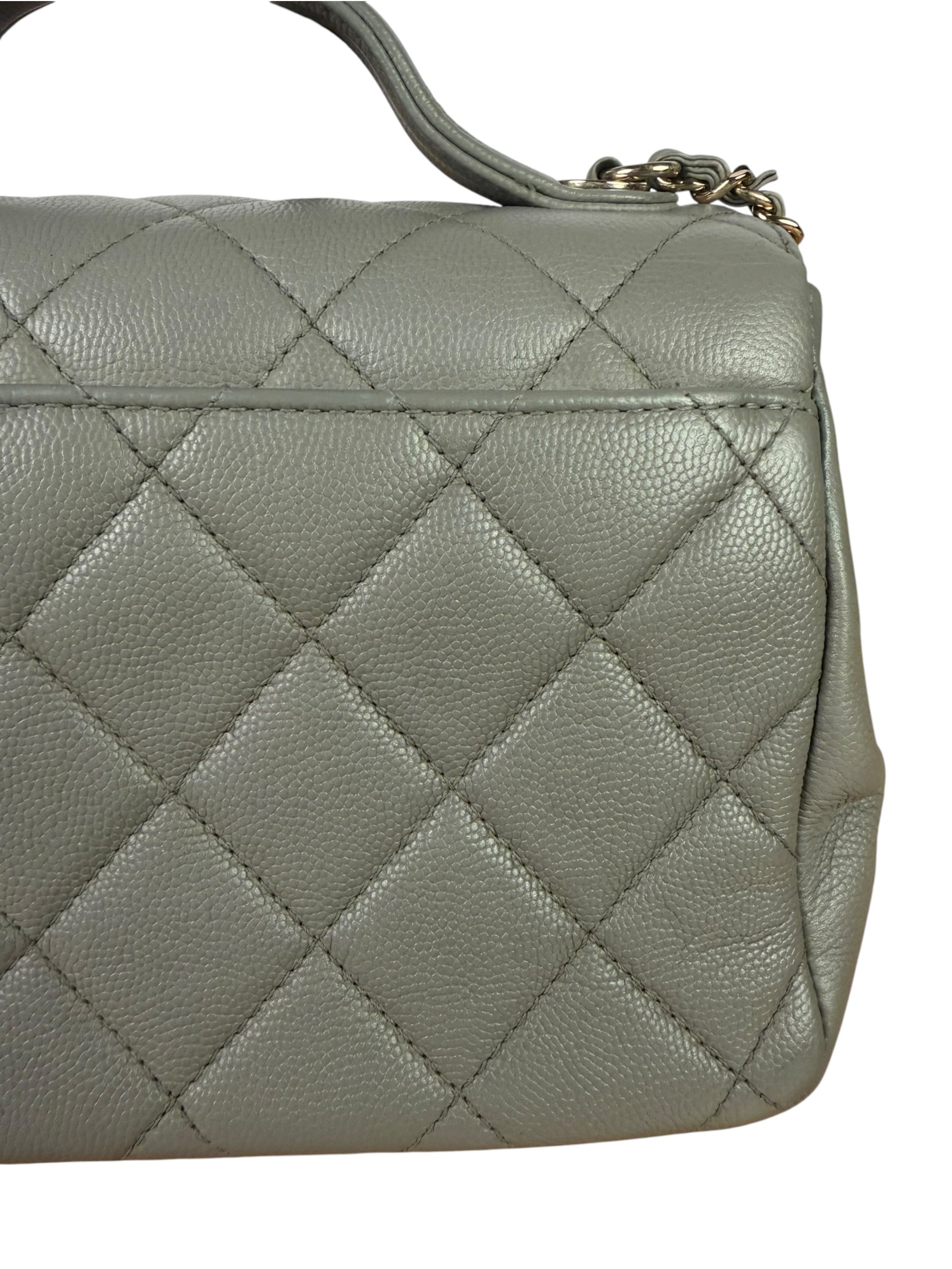 Chanel Grey Quilted Leather Mini Business Affinity Flap Bag 2019