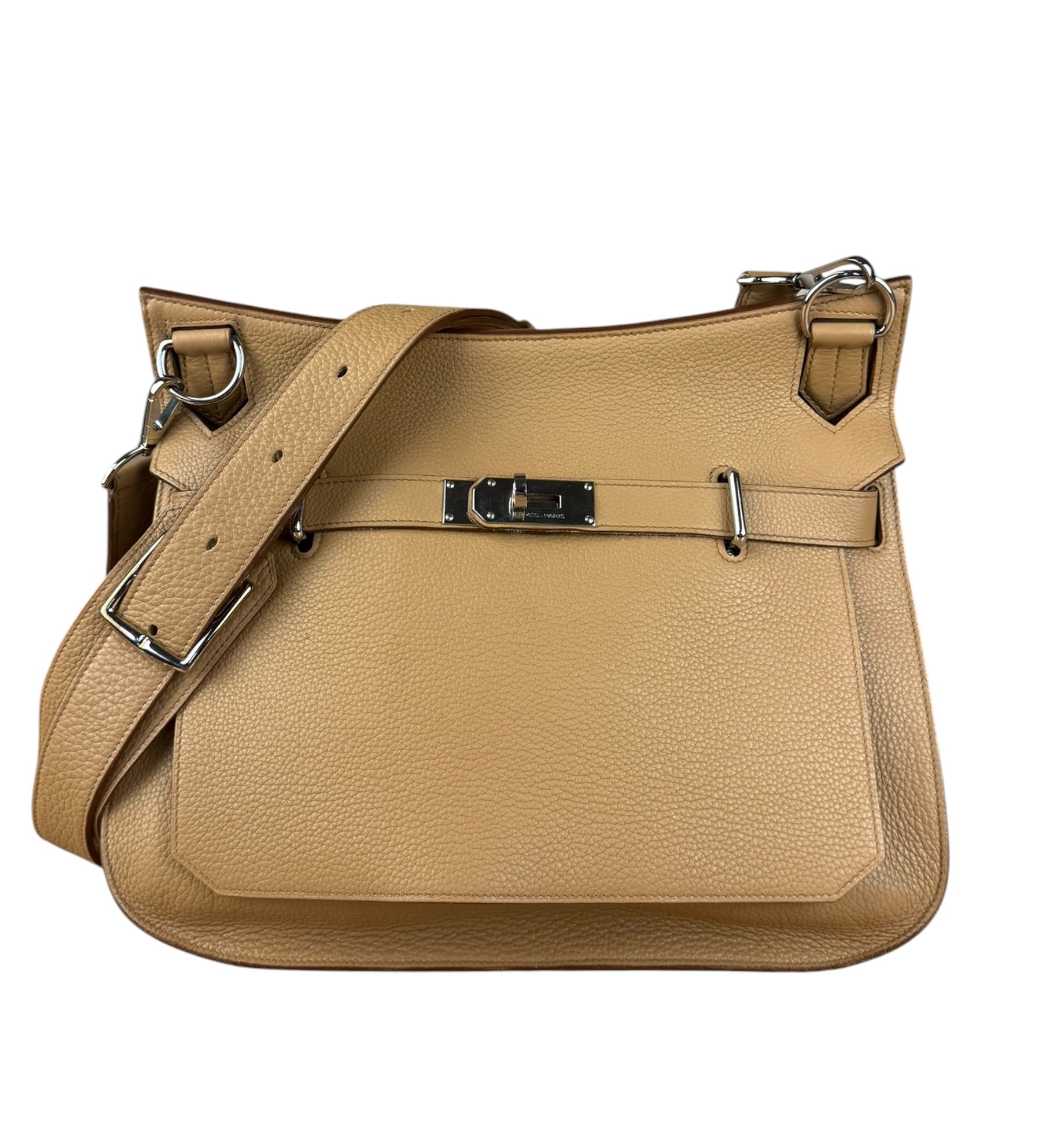 Hermes Jypsiere Tan Clemence Leather Shoulder Bag 2008