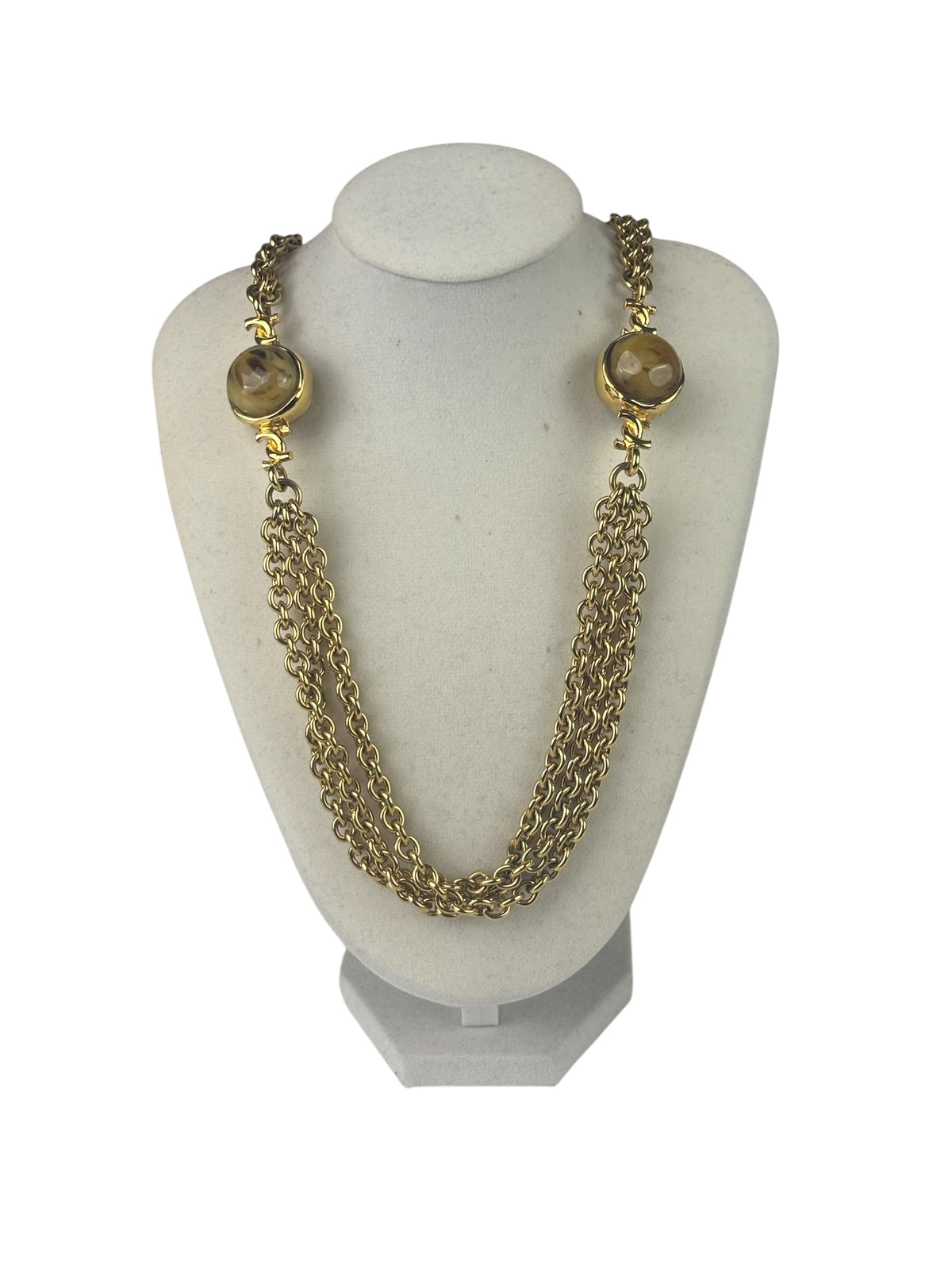 Chanel Vintage Multi-Chain Swirl Domed Ball Beads Necklaces