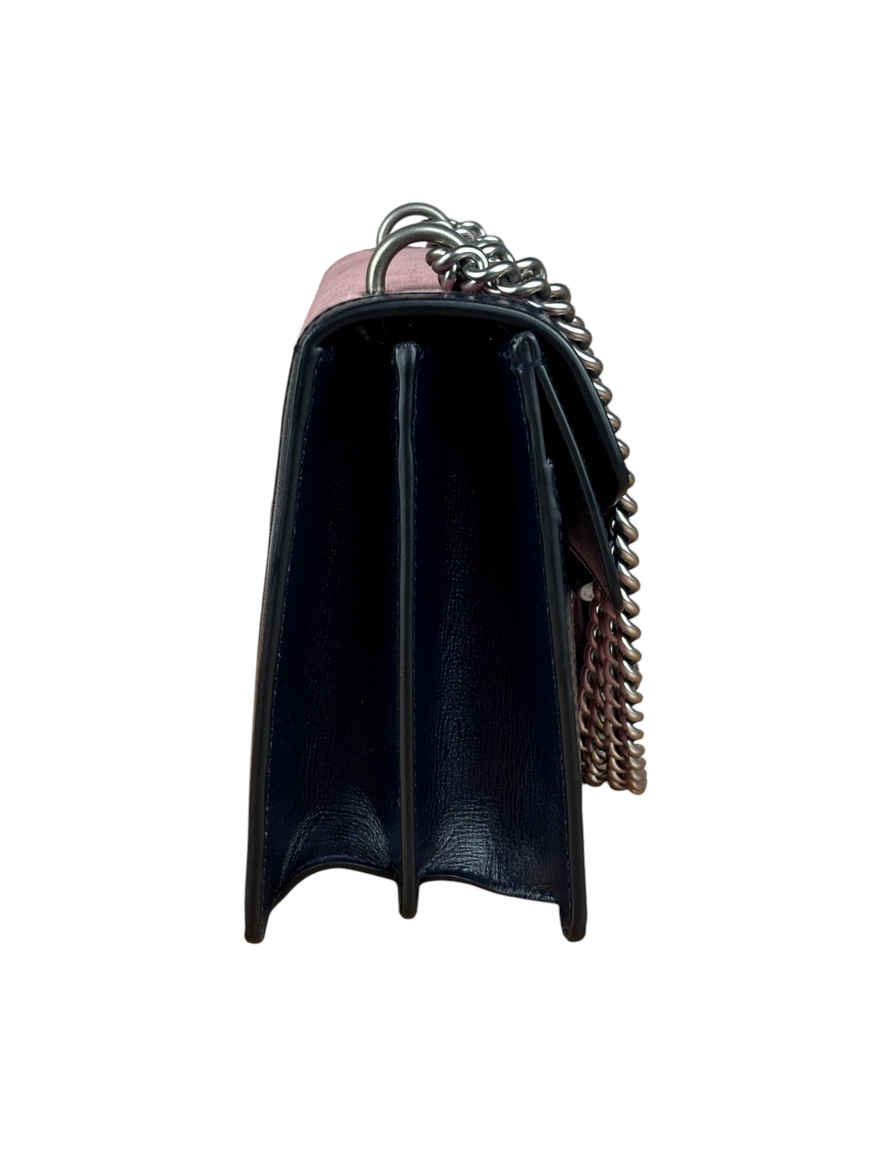 Gucci Pink Leather Trim Dionysus Corduroy Shoulder Bag