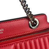 Fendi Vintage Red Calfskin Potcom Click Small Shoulder Bag