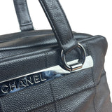 Chanel Black Leather Chocolate Bar Shoulder Bag 2004