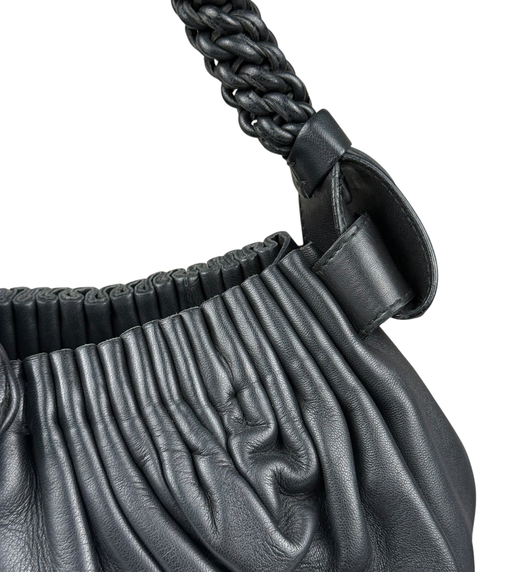 Bottega Veneta Braided Handle Leather Shoulder Bag