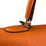Hermes 2011 Orange Togo Leather Palladium Kelly 35