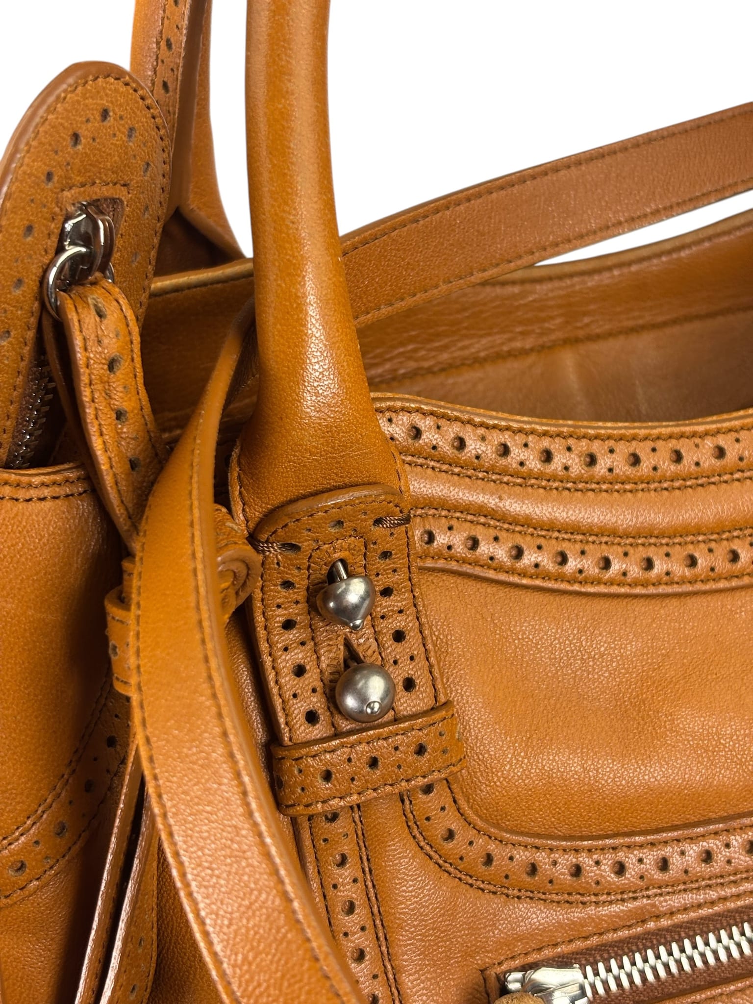 Balenciaga Brown Lambskin Riva Velo Two-Way Bag