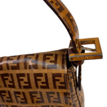 Fendi Brown PVC/Leather Trim Zucca Baguette