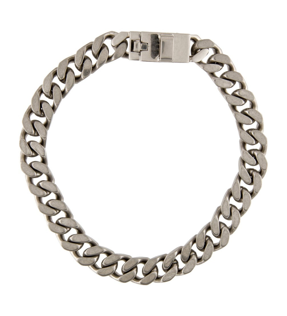 Saint Laurent Brass/Silver Metal Curb Chain Necklace