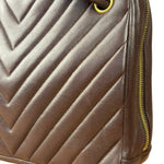 Chanel Burgundy Leather V Stitch Shoulder Bag 1990's