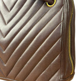 Chanel Burgundy Leather V Stitch Shoulder Bag 1990's