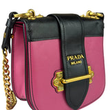 Prada Pink/Black Saffiano Leather Trim Small Cahier Crossbody Bag