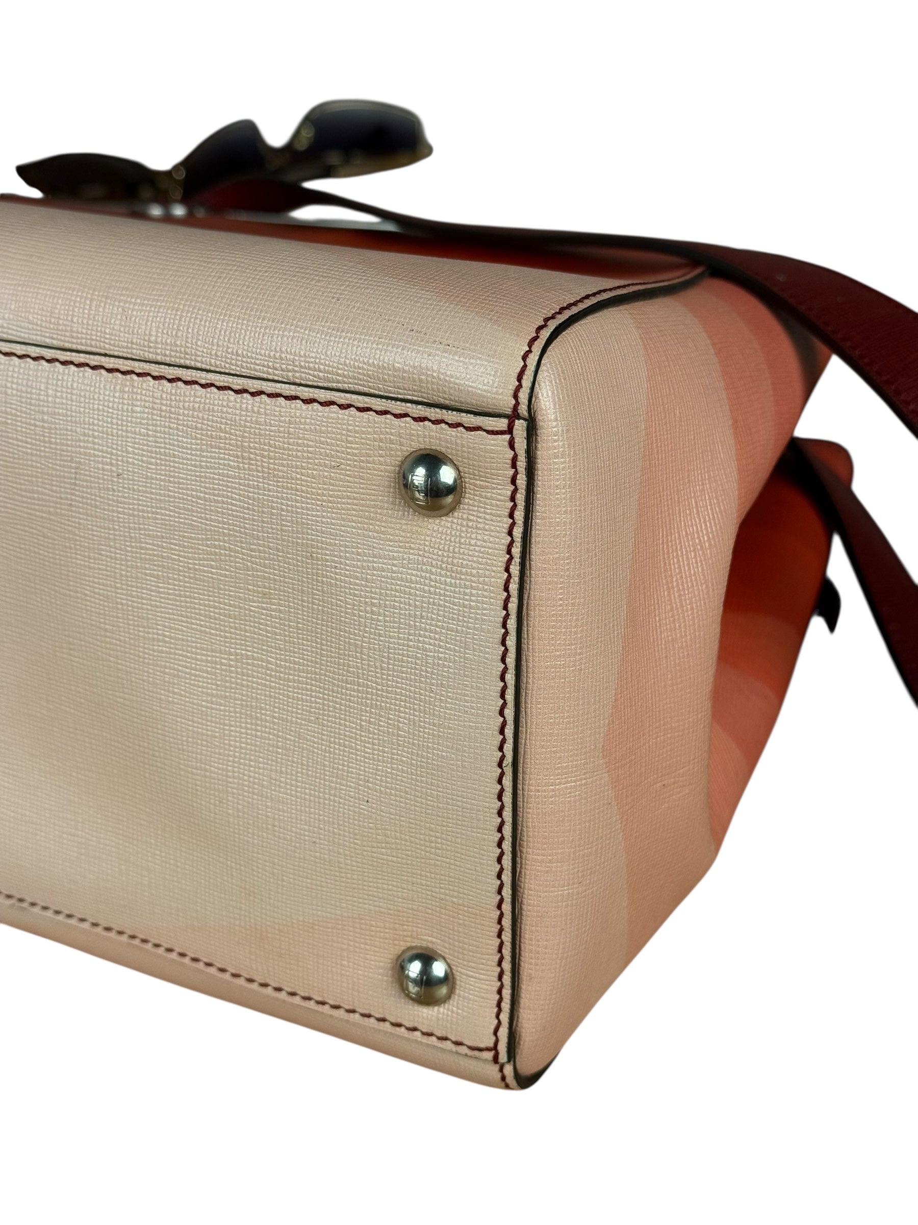 Fendi 2Jours Red Geometric Medium Tote