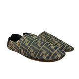 Fendi FF Zucca Canvas/Leather Slippers