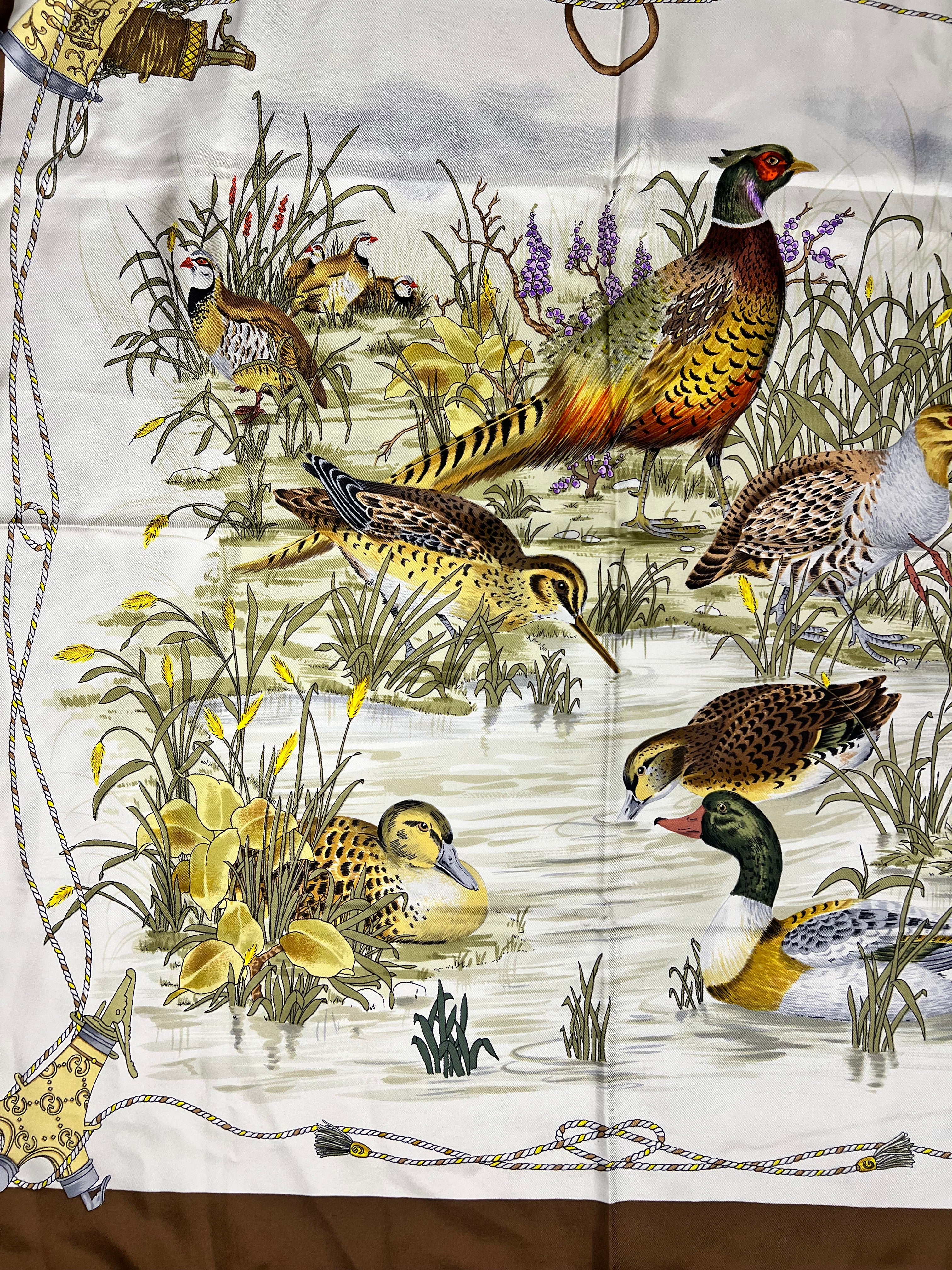 Gucci Vintage Silk Bird Bath Scarf