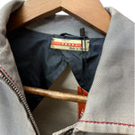 Prada Vintage Blue Striped Canvas Zip Up Collared Jacket