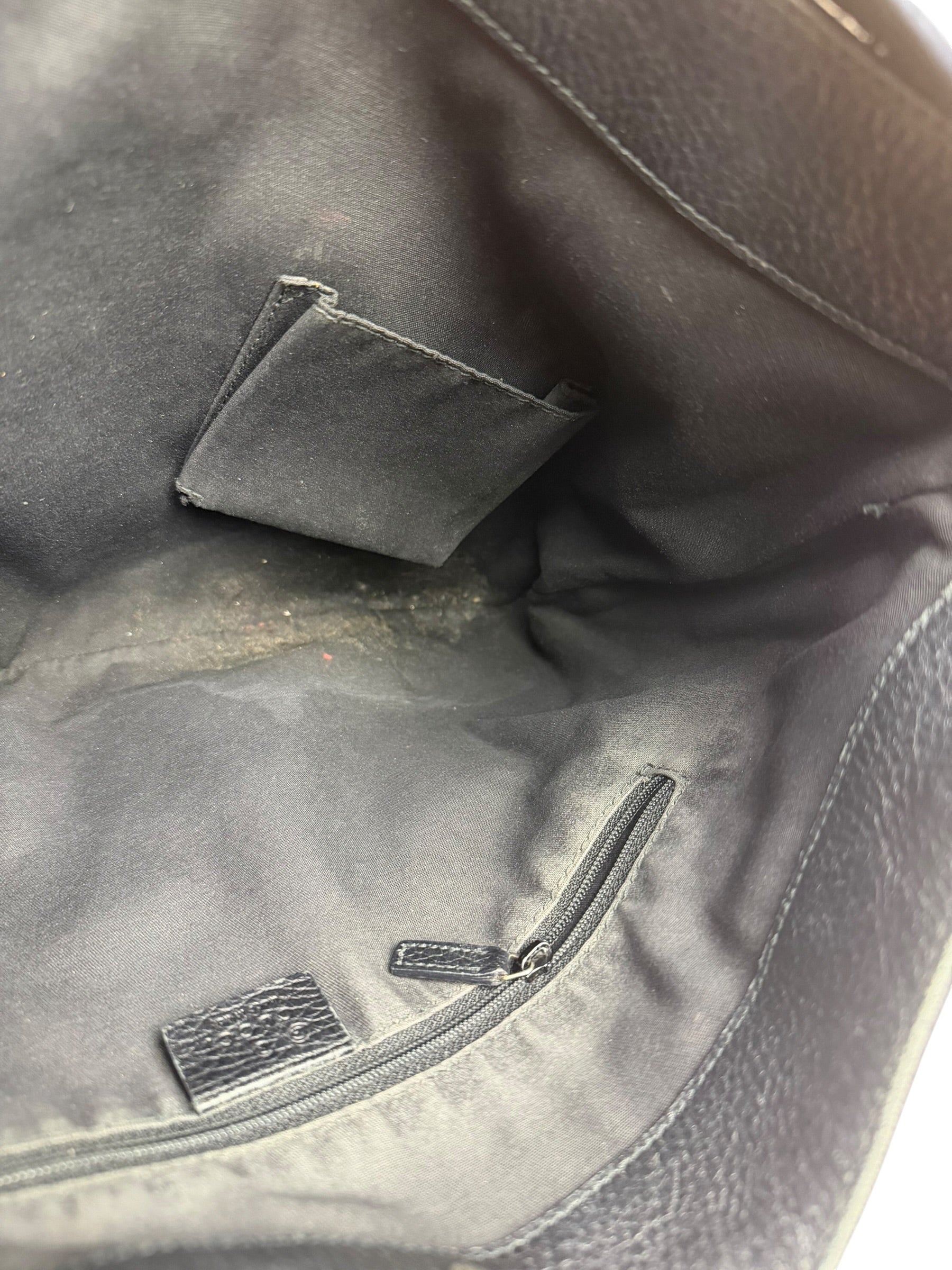 Gucci Black Leather Trim GG Supreme Hobo Bag