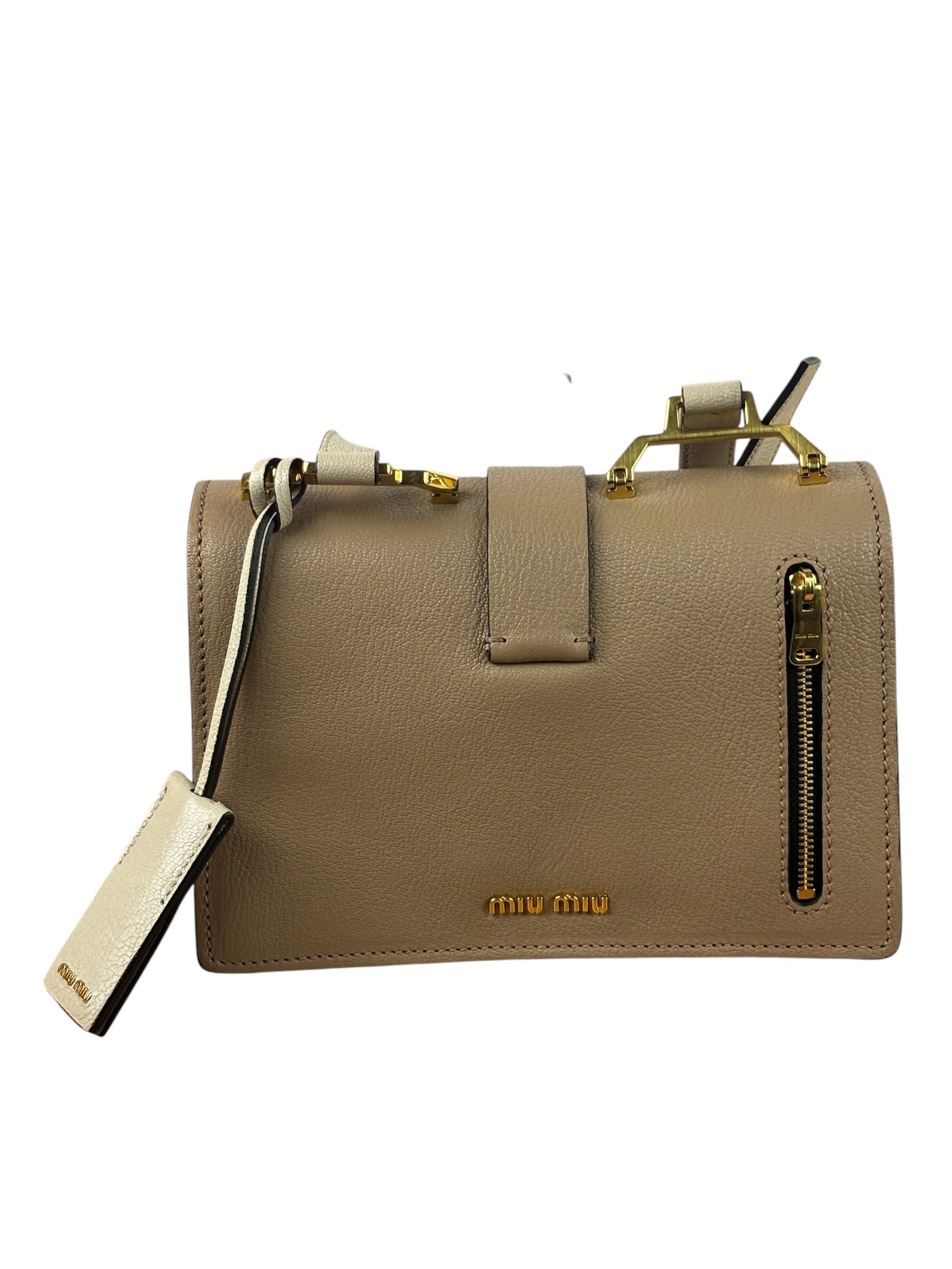 Miu Miu Beige/Cream Madras Small Crossbody Bag