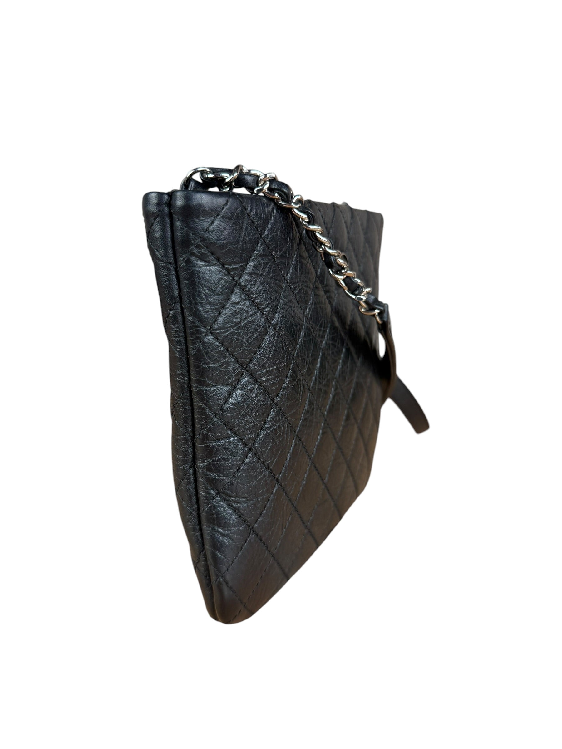 Chanel Black Quilted Leather Uniform Chain Crossbody 2018