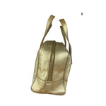 Yves Saint Laurent Gold Leather Embossed YSL Logo Handbag