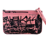 Balenciaga Pink Grafitti Le City Zip Wallet