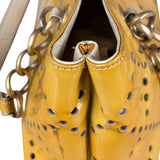 Chanel Vintage Yellow Patent Leather Perforated Tote Bag 1987