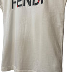 Fendi Vintage White Logo Print Boxy Tee