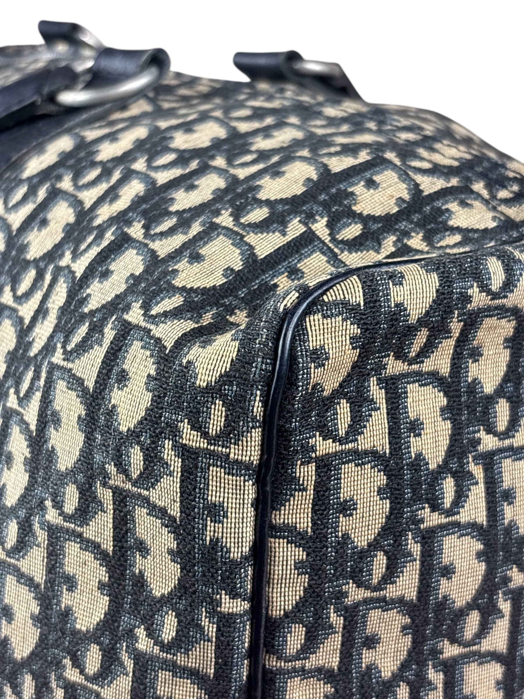 Christian Dior Vintage Navy Blue Trotter Boston Handbag