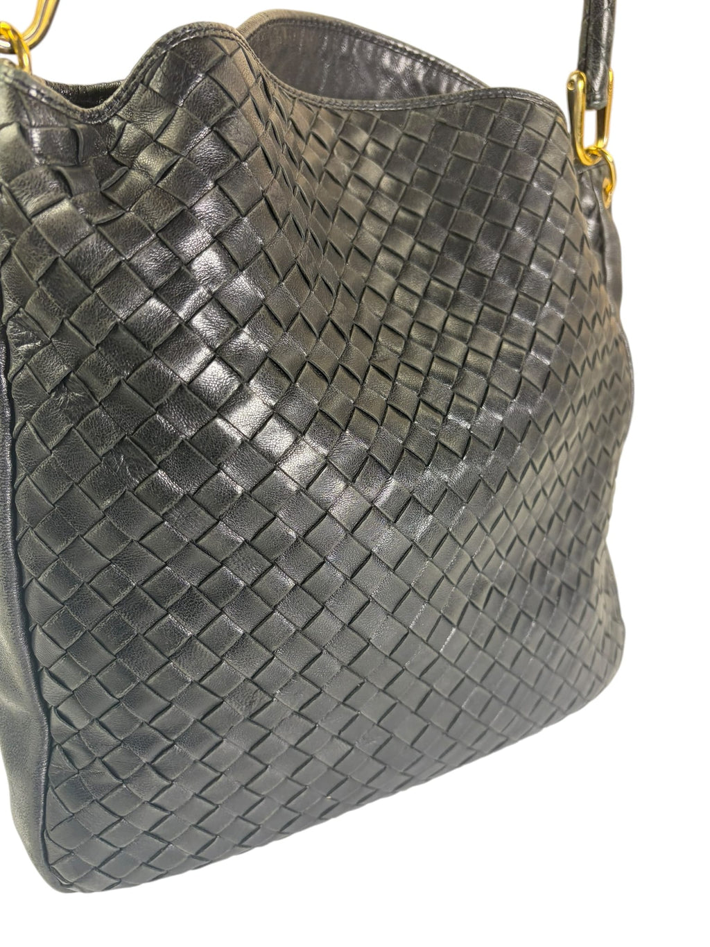 Bottega Veneta Black Intrecciato Hobo Bag
