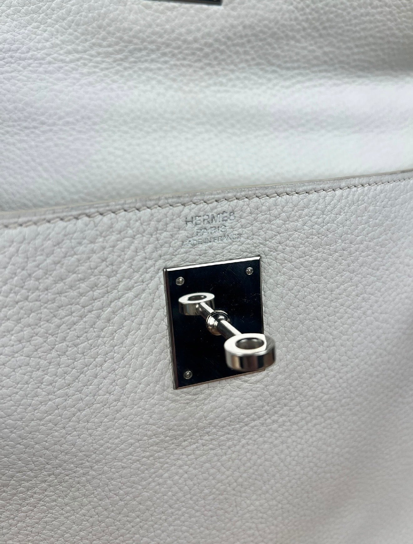 Hermes Kelly 32 White Clemence Leather Handbag 2008