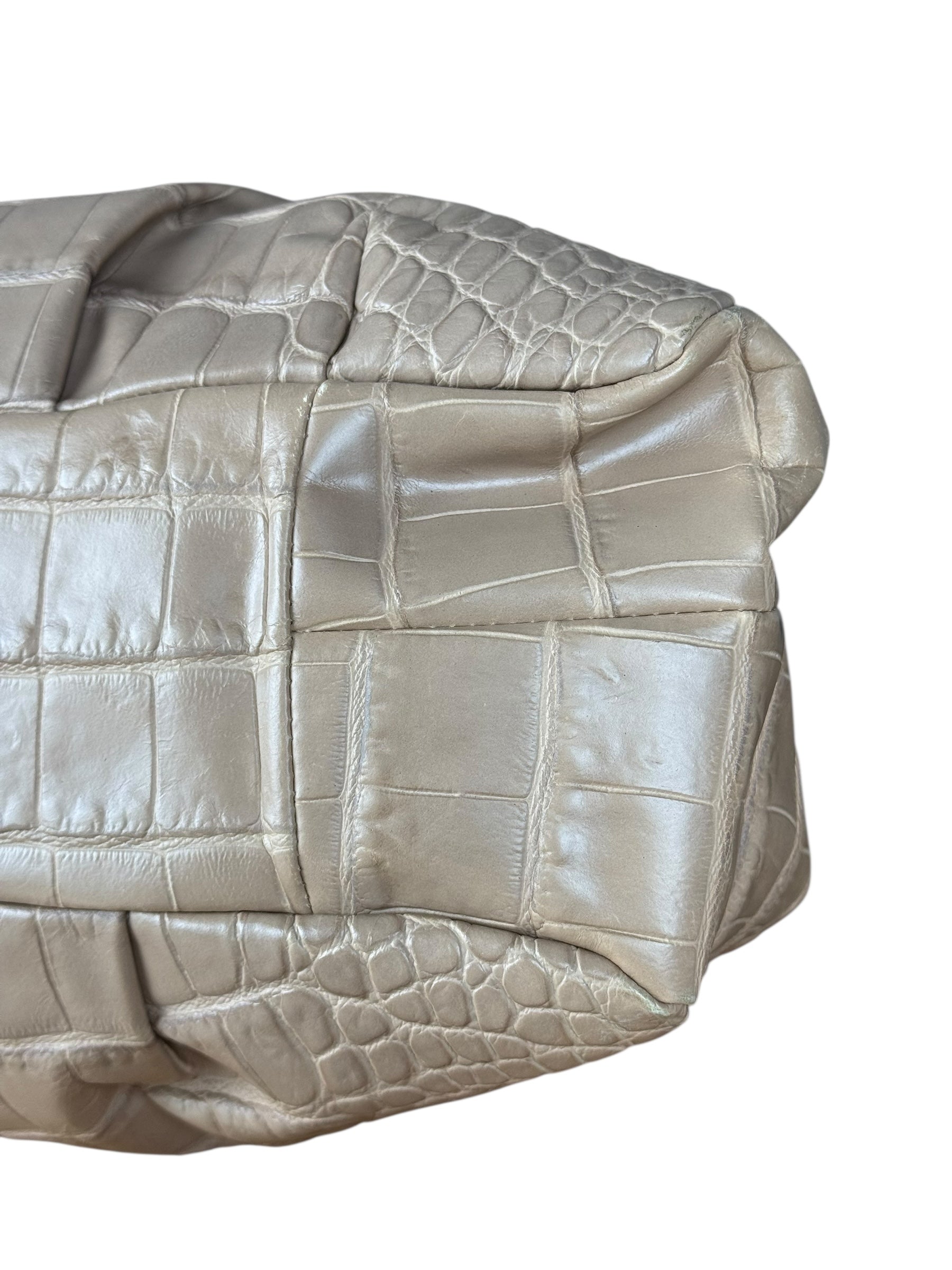 Coach Beige Maggie Croc Handbag