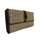 Balenciaga Vintage Brown Canvas Logo Long Wallet