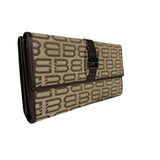 Balenciaga Vintage Brown Canvas Logo Long Wallet