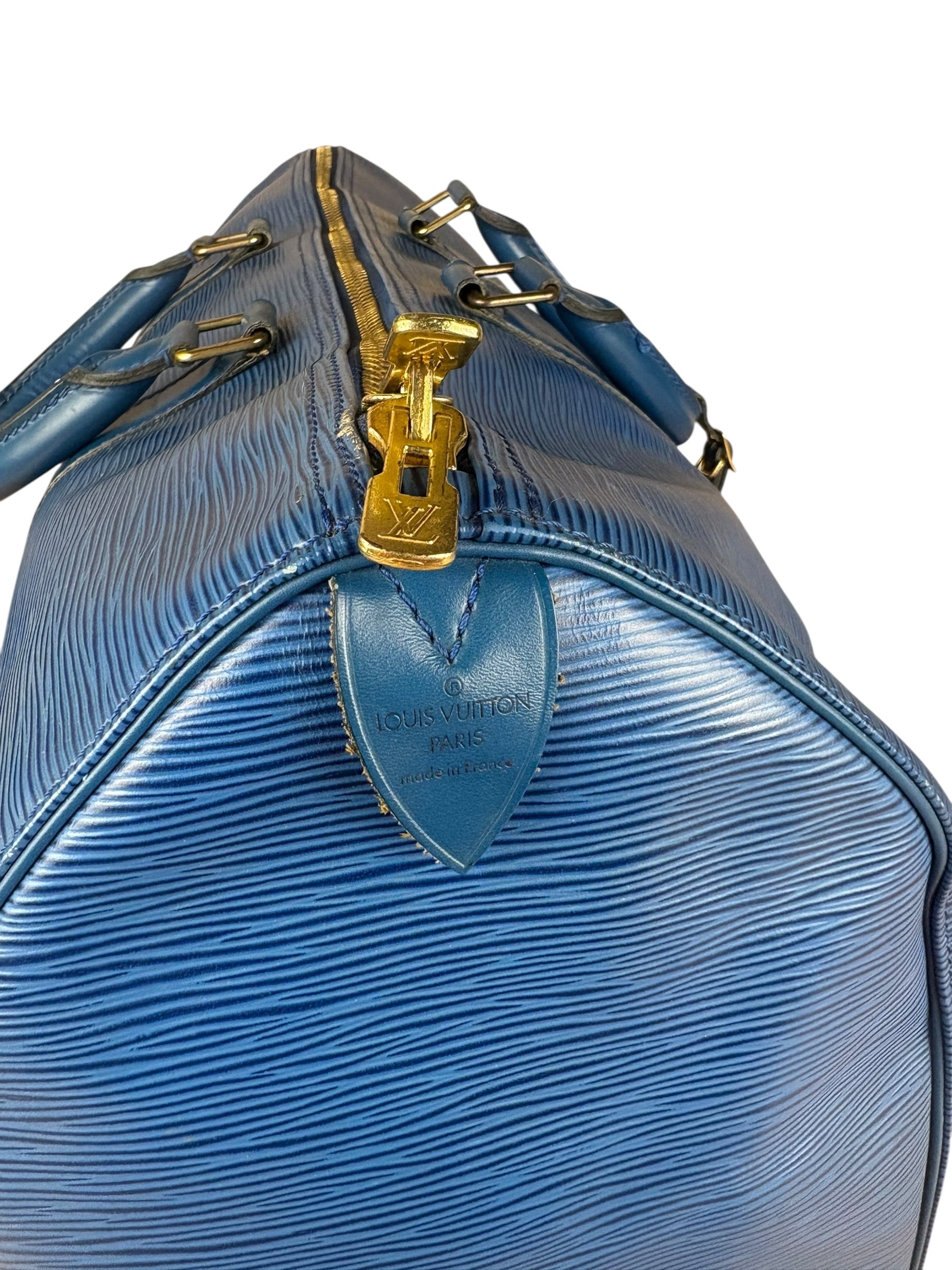 Louis Vuitton Blue Epi Keepall 50