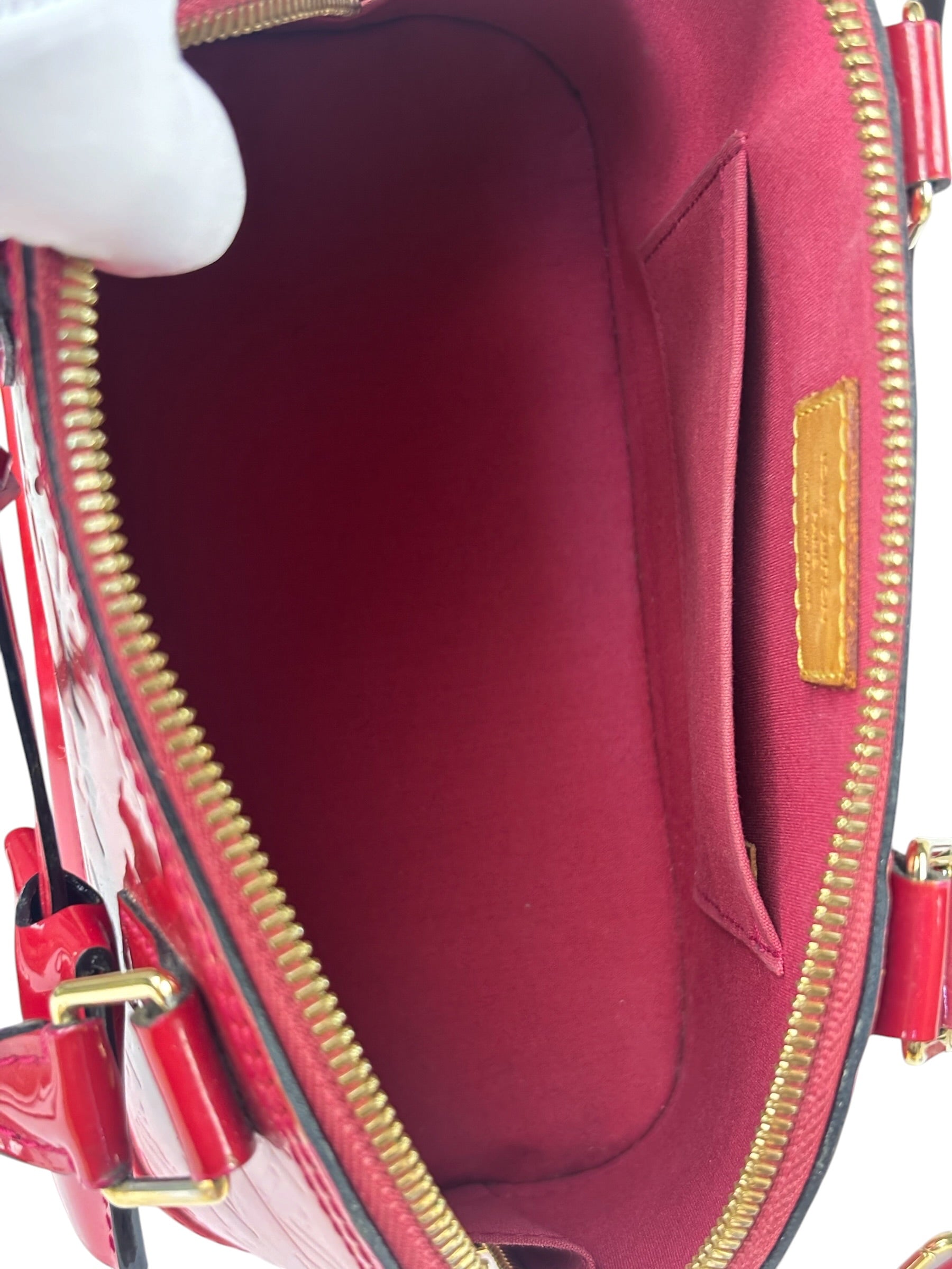 Louis Vuitton Red Vernis Alma BB Handbag