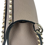 Valentino Neutral Garavani Calfskin Rockstud Crossbody Bag