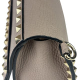 Valentino Neutral Garavani Calfskin Rockstud Crossbody Bag