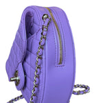 Chanel CC In Love Purple Quilted Leather Heart Bag 2022