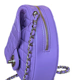 Chanel CC In Love Purple Quilted Leather Heart Bag 2022