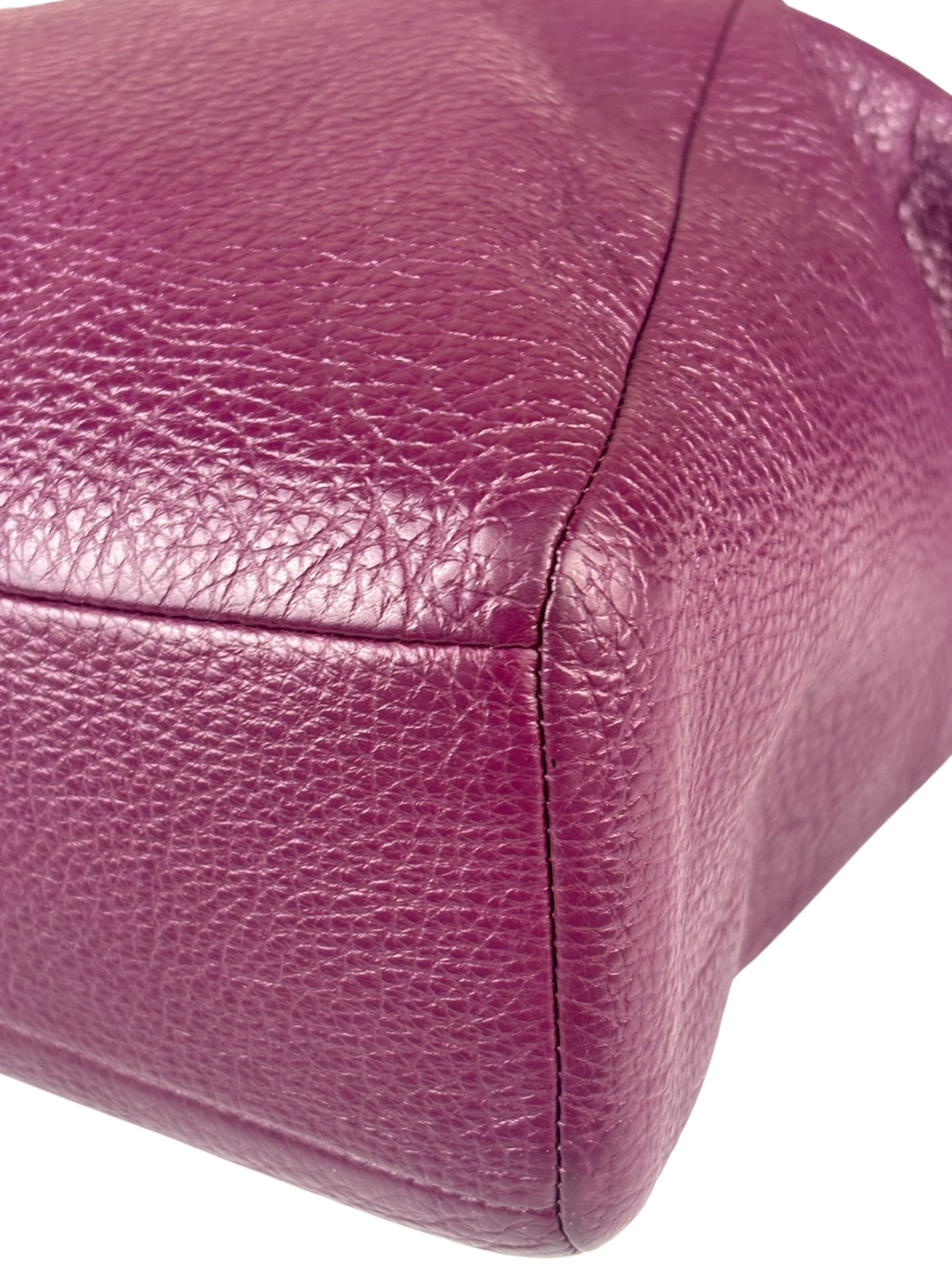 Coach Purple Pebbled Leather Small Kelsey Satchel Two-Way Bag