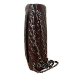 Chanel Burgundy Patent Leather Double Flap Maxi Jumbo Shoulder Bag